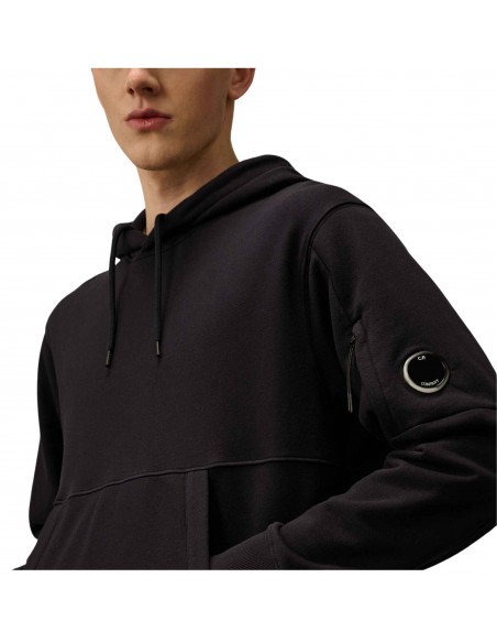 Sweat À Capuche En Polaire Relief Diagonal Total Eclipse Bleu C.P Company zoom sur la capsule｜Soulery Toulouse