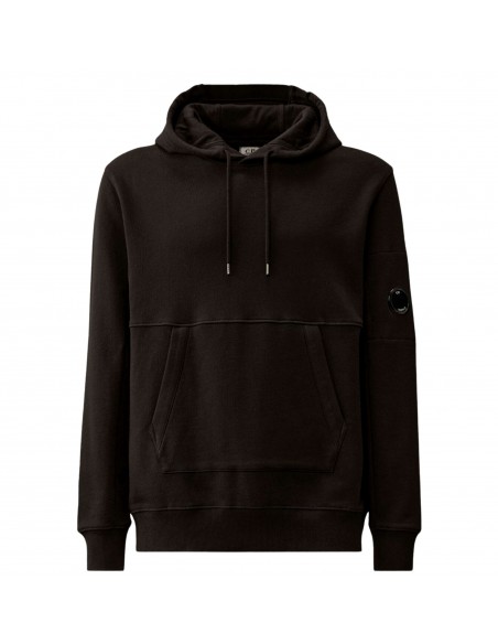 C.P. Company – Sweat À Capuche En Polaire À Relief Diagonal Noir