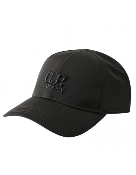Casquette Chrome-R Logo Noire C.P. Company présentée de face｜Soulery Toulouse