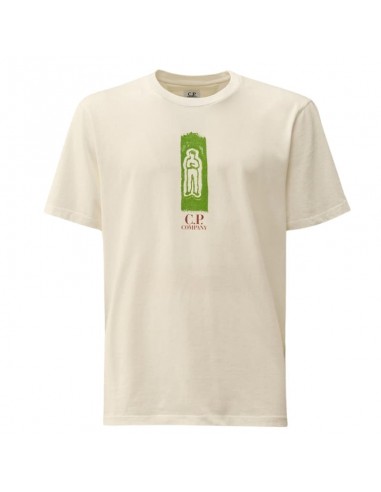 Tee-shirt Jersey Front and Back Logo Gauze White C.P. Company présenté de face｜Soulery Toulouse