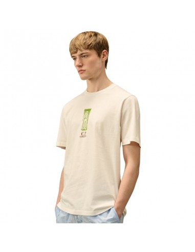 Tee-shirt Jersey Front and Back Logo Gauze White C.P. Company présenté de face porté｜Soulery Toulouse