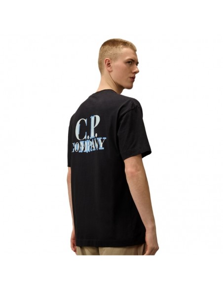 Tee-shirt Jersey Logo Coton 30/1 Total Eclipse C.P. Company présenté de dos porté｜Soulery Toulouse