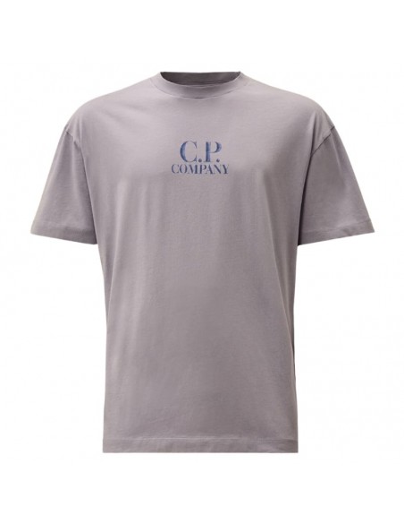 Tee-shirt Jersey Logo Coton 30/1 Lavander Violet C.P. Company présenté de face｜Soulery Toulouse