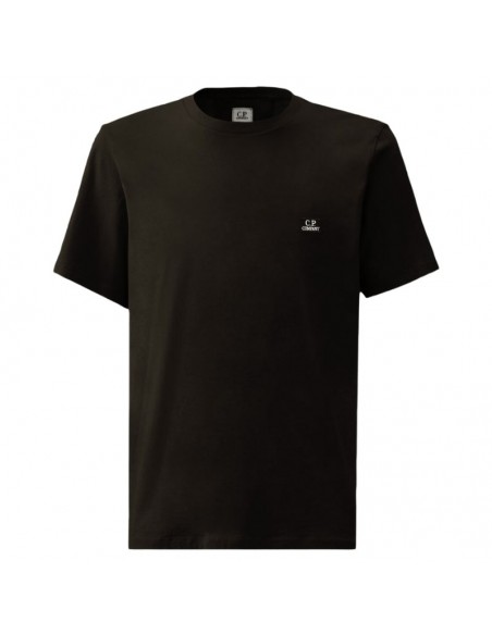 Tee-shirt Jersey Logo Patch 30/1 Noir C.P. Company présenté de face｜Soulery Toulouse