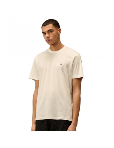 Tee-shirt Jersey Logo Patch 30/1 Gauze White C.P. Company présenté de face porté｜Soulery Toulouse