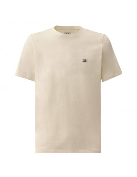Tee-shirt Jersey Logo Patch 30/1 Gauze White C.P. Company présenté de face｜Soulery Toulouse