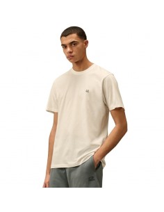 Tee-Shirt Jersey Back Goggle Gauze White C.P. Company présenté de face porté｜Soulery Toulouse