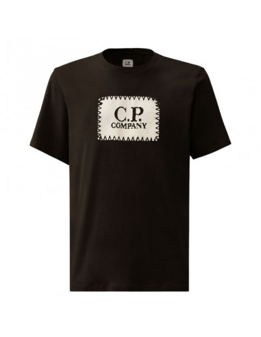 Tee-Shirt Jersey Logo Label Black C.P. Company présenté de face｜Soulery Toulouse