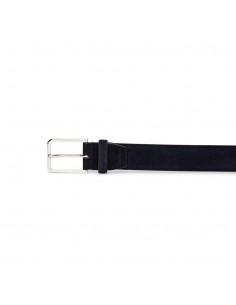 Ceinture Ajustable En Daim Bleu Santoni Homme | Soulery Toulouse 2