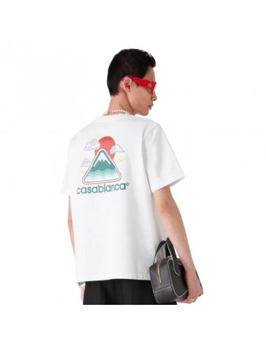 T-Shirt Montagne Ondulée Blanc Casablanca présenté de dos porté｜Soulery Toulouse