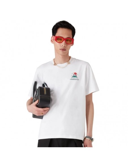 T-Shirt Montagne Ondulée Blanc Casablanca présenté de face porté｜Soulery Toulouse