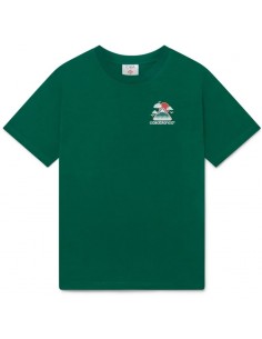 T-Shirt Montagne Ondulée Vert Casablanca présenté de face｜Soulery Toulouse