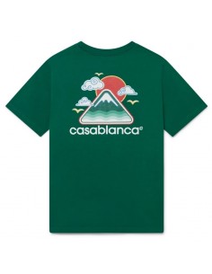 T-Shirt Montagne Ondulée Vert Casablanca présenté de face｜Soulery Toulouse 2