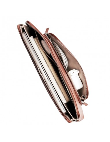 Pochette Ordinateur Anna Cuir Grainé Cognac Lundi présenté de haut|Soulery Toulouse Pochette Ordinateur Anna Cuir Grainé Cognac Lundi présenté de haut|Soulery Toulouse