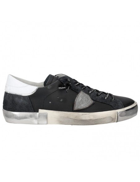Baskets Basses Prsx Noir et Argent Philippe Model présentées de profil｜Soulery Toulouse