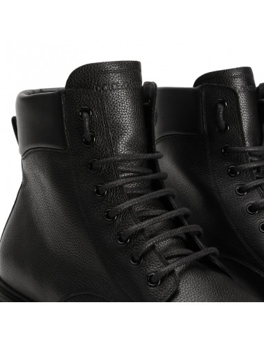 Bottines En Cuir De Veau Noir Dolce & Gabbana, zoom sur le logo｜Soulery Toulouse