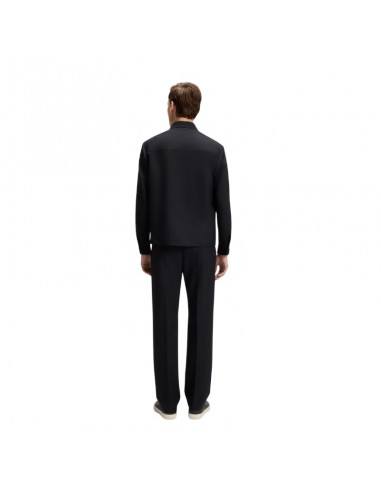 Surchemise Relaxed en Laine Vierge Chinée Noire Homme, présentée de dos|Soulery Toulouse Surchemise Relaxed en Laine Vierge Chinée Noire Homme, présentée de dos|Soulery Toulouse