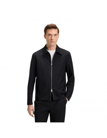 Surchemise Relaxed en Laine Vierge Chinée Noire Homme｜Soulery Toulouse