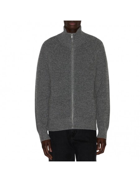 Cardigan Benett Gris Homme Isabel Marant, présenté fermé de face｜Soulery Toulouse
