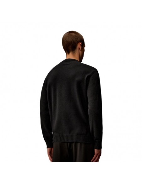 Pull Ras Du Cou En Laine Mérinos Extrafine Metropolis Noir C.P. Company, présenté porté de dos｜Magasin pour Homme Toulouse