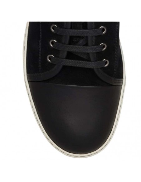 Sneakers DBB1 Noires en Suède et Cuir Lanvin Paris, zoom sur le de| Boutique Homme Toulouse