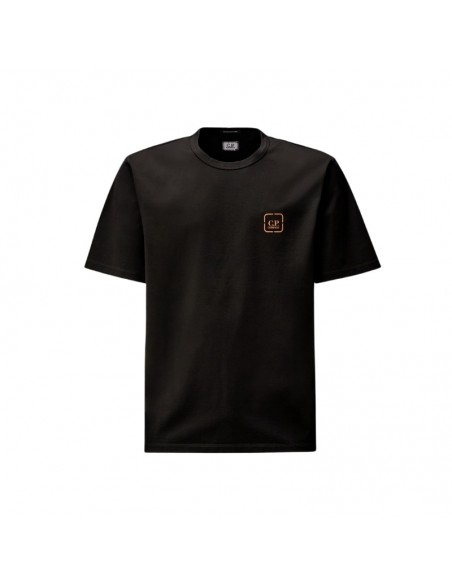 T-shirt À Manches Courtes En Jersey Mercerisé Noir C.P. Company, présenté de face ｜Boutique Homme Toulouse