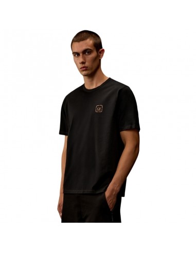 T-shirt À Manches Courtes En Jersey Mercerisé Noir C.P. Company, présenté porté de face ｜Boutique Homme Toulouse