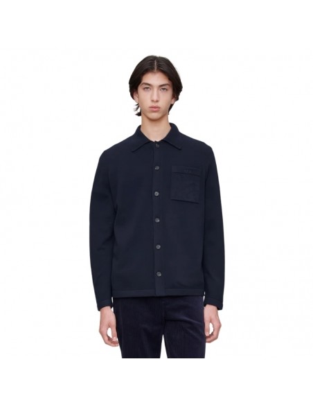 Veste Matti Dark Navy A.P.C. présenté porté de face｜Boutique Homme Toulouse