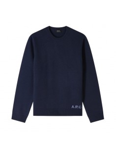 Pull Edward Dark Navy A.P.C. présenté porté de face｜Boutique Homme Toulouse