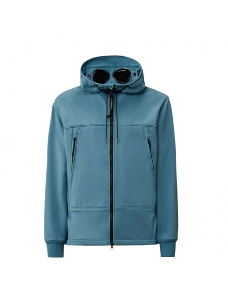 Veste de Protection CP Shell-R Bleu Égéen C.P. Company présentée de face｜Boutique Homme Toulouse