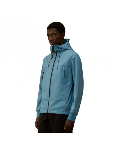 Veste de Protection CP Shell-R Bleu Égéen C.P. Company présentée portée de face｜Boutique Homme Toulouse