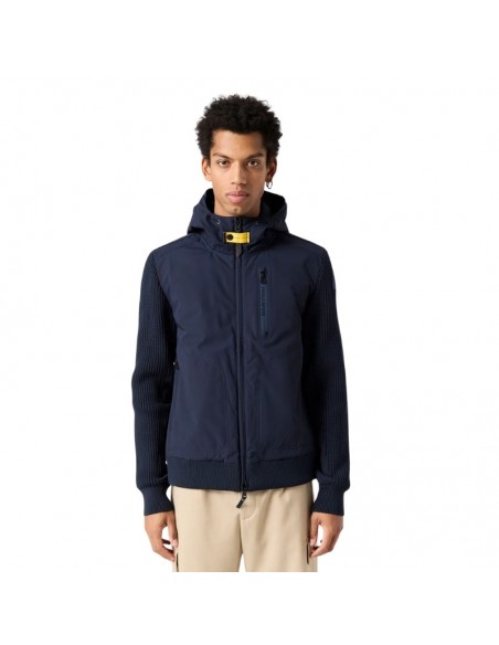 Cardigan Glissière Intégrale Willard Blue Navy présenté porté de face｜Boutique Homme Toulouse