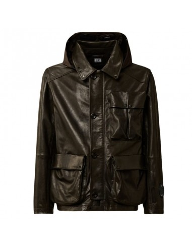 Veste en Cuir Mille Noire C.P. Company présentée de face|Magasin Homme Toulouse Veste en Cuir Mille Noire C.P. Company présentée de face|Magasin Homme Toulouse