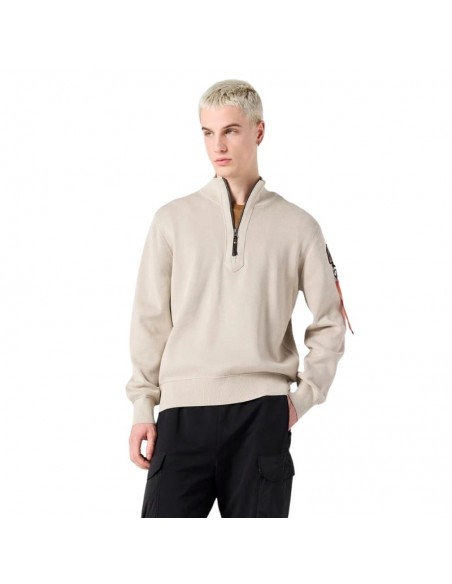 Pull Encolure Ras-Du-Cou Basic Scoe Mastic Parajumpers présenté porté de face｜Boutique Homme Toulouse