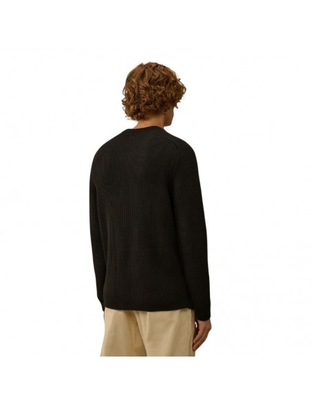 Pull Ras Du Cou Côtelé À Lentilles Noir C.P. Company présenté porté de dos｜Boutique Homme Toulouse