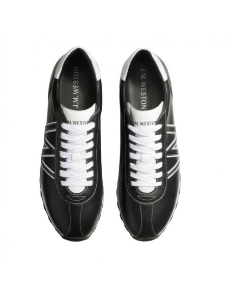 Basket On My Way Noir Et Blanc J.M. Weston Homme présentées de haut｜Boutique Homme Toulouse