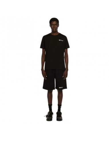 T-Shirt Slim Avec Logo Ink Arrow Noir Et Blanc Off White présenté porté de face｜Boutique Homme Toulouse