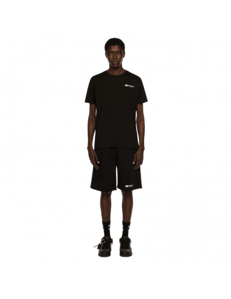 T-Shirt Slim Avec Logo Ink Arrow Noir Et Blanc Off White présenté porté de face｜Boutique Homme Toulouse