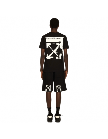 T-Shirt Slim Avec Logo Ink Arrow Noir Et Blanc Off White présenté porté de dos｜Boutique Homme Toulouse