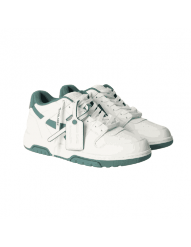 Sneakers Out Of Office Blanc Et Vert Off White présentées portées de paire｜Magasin Homme Toulouse