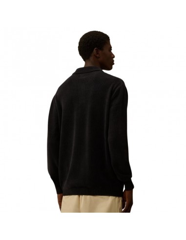 Pull Polo En Coton Chenille Noir Homme C.P. Company présenté porté de dos｜Boutique Homme Toulouse