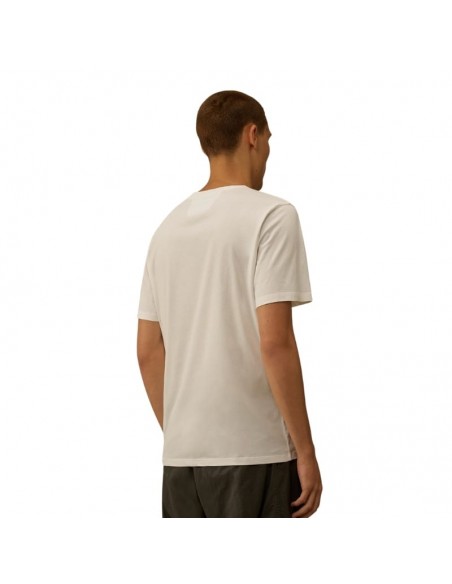 T-shirt avec Logo en Jersey 30/1 Gauze White C.P. Company présenté porté de dos｜Boutique Homme Toulouse
