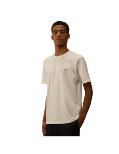 Tee Shirt En Jersey 30/1 Avec Lunettes Blanc C.P. Company présenté porté de face｜Boutique Homme Toulouse