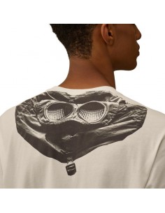 Tee Shirt En Jersey 30/1 Avec Lunettes Blanc C.P. Company présenté porté de face｜Boutique Homme Toulouse 2