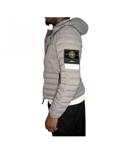 Doudoune En Nylon Doublure TC Grise Homme Stone Island présentée portée de profil｜Magasin Homme Toulouse
