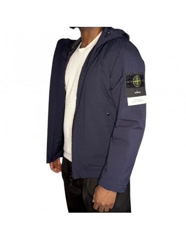 Soft Shell-R E.Dye® Technology With PrimaLoft® Navy Homme Stone Island présentée portée de profil｜Magasin Homme Toulouse