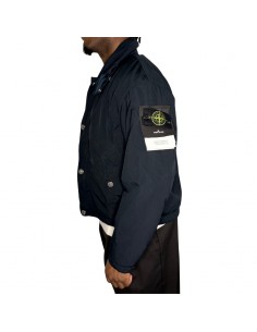 Blouson Light Compact Touch Poly-TC Navy Homme Stone Island présenté porté de face｜Boutique Homme Toulouse 2