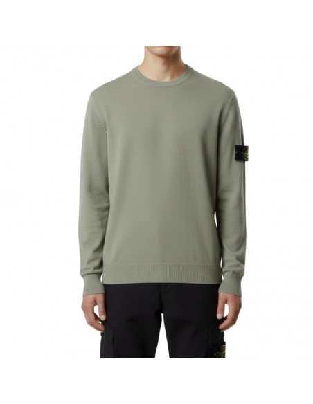 Stone Island - Pull Ras-Du-Cou En Laine Vert Homme