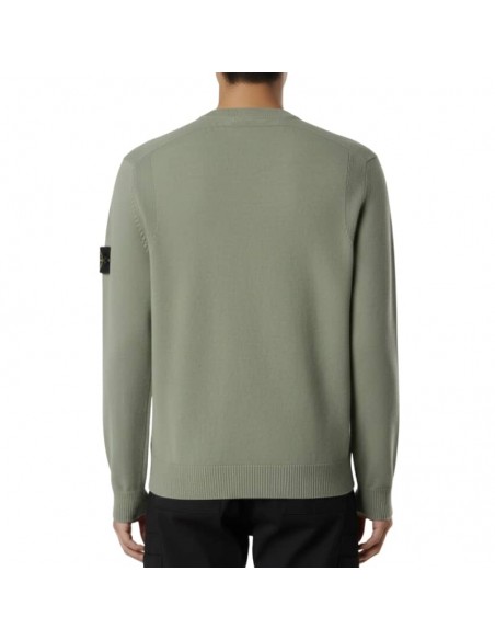 Stone Island - Pull Ras-Du-Cou En Laine Vert Homme