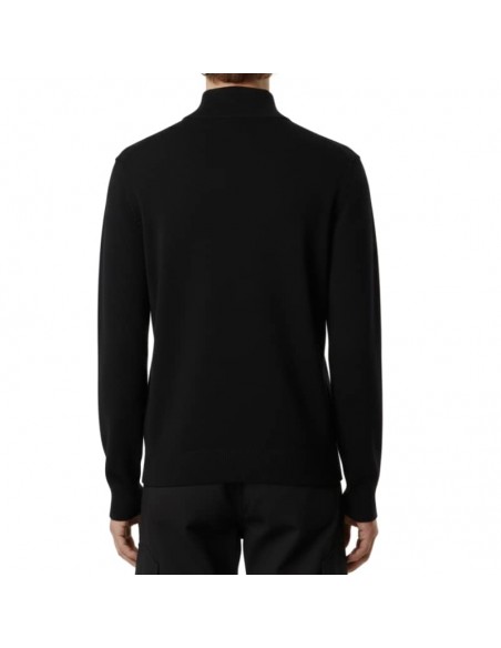 Pull En Laine Noir Homme Stone Island présenté porté de dos｜Boutique Homme Toulouse